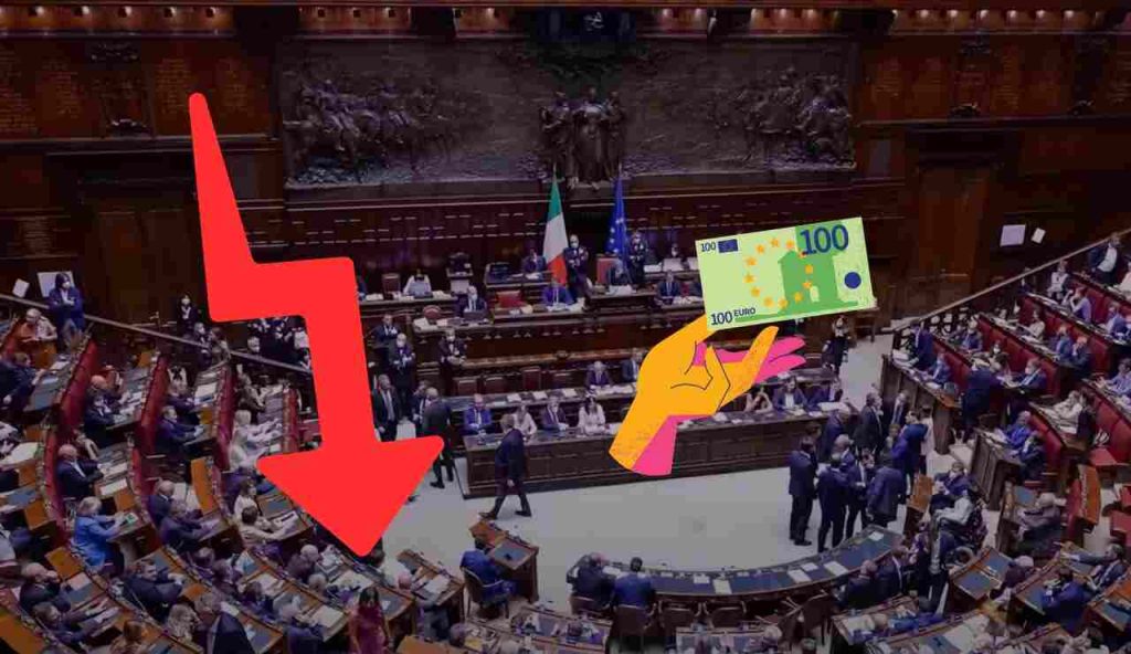 Parlamento Italiano che fa i conti con l'inflazione